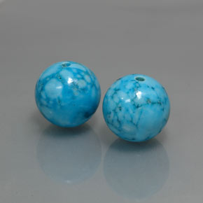 15.60 ct Blue Turquoise Stone, Natural Turquoise in Drilled Sphere Shape for Sale