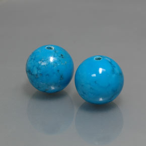 15.26 ct Blue Turquoise Stone, Natural Turquoise in Drilled Sphere Shape for Sale