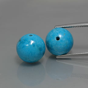 15.25 ct Blue Turquoise Gemstone, Turquoise Gem in Drilled Sphere Shape for Sale.