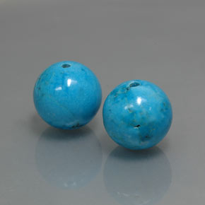 15.25 ct Blue Turquoise Stone, Natural Turquoise in Drilled Sphere Shape for Sale