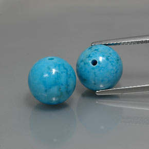 15.93 ct Blue Turquoise Gemstone, Turquoise Gem in Drilled Sphere Shape for Sale.