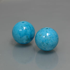 15.93 ct Blue Turquoise Stone, Natural Turquoise in Drilled Sphere Shape for Sale