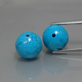15.53 ct Blue Turquoise Gemstone, Turquoise Gem in Drilled Sphere Shape for Sale.