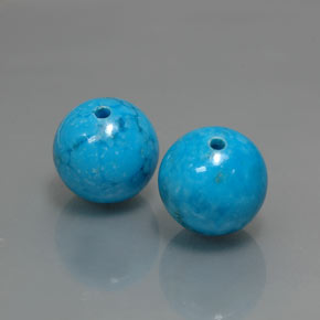 15.53 ct Blue Turquoise Stone, Natural Turquoise in Drilled Sphere Shape for Sale