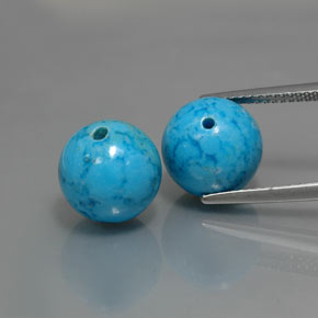 15.39 ct Blue Turquoise Gemstone, Turquoise Gem in Drilled Sphere Shape for Sale.