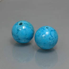 15.39 ct Blue Turquoise Stone, Natural Turquoise in Drilled Sphere Shape for Sale