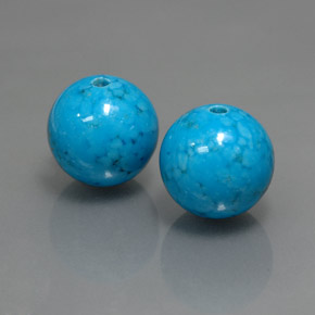 15.45 ct Blue Turquoise Stone, Natural Turquoise in Drilled Sphere Shape for Sale