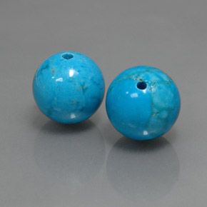 15.41 ct Blue Turquoise Stone, Natural Turquoise in Drilled Sphere Shape for Sale