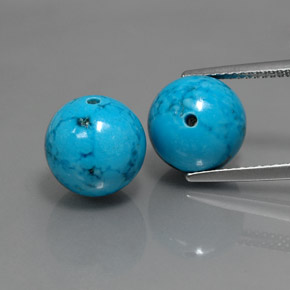 15.12 ct Blue Turquoise Gemstone, Turquoise Gem in Drilled Sphere Shape for Sale.