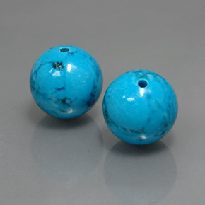15.12 ct Blue Turquoise Stone, Natural Turquoise in Drilled Sphere Shape for Sale