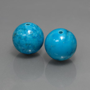 15.59 ct Blue Turquoise Stone, Natural Turquoise in Drilled Sphere Shape for Sale