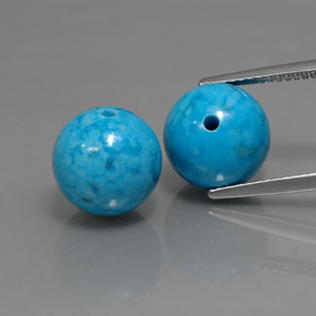 15.81 ct Blue Turquoise Gemstone, Turquoise Gem in Drilled Sphere Shape for Sale.