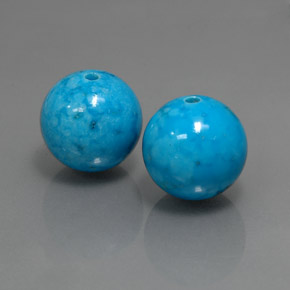 15.81 ct Blue Turquoise Stone, Natural Turquoise in Drilled Sphere Shape for Sale