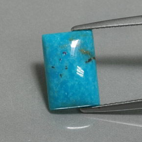 3.25 ct Blue Turquoise Gemstone, Turquoise Gem in Baguette Cabochon Shape for Sale.