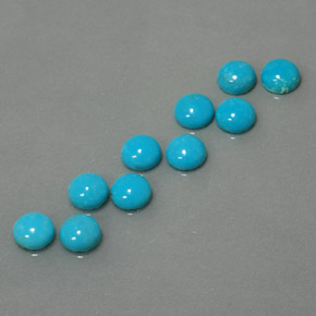 4.06 ct Blue Turquoise Stone, Natural Turquoise in Round Cabochon Shape for Sale