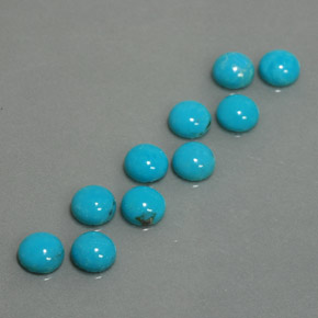 3.98 ct Blue Turquoise Gemstone, Turquoise Gem in Round Cabochon Shape for Sale.
