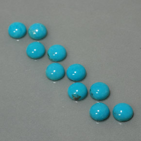 3.98 ct Blue Turquoise Stone, Natural Turquoise in Round Cabochon Shape for Sale