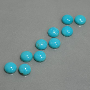 3.98 ct Blue Turquoise Gemstone, Turquoise Gem in Round Cabochon Shape for Sale.