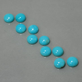 3.98 ct Blue Turquoise Stone, Natural Turquoise in Round Cabochon Shape for Sale