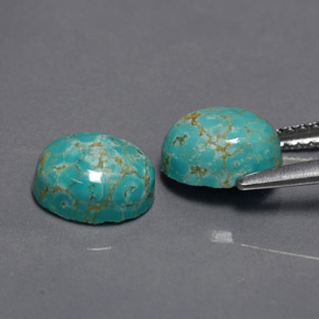 Turquoise Gemstone in 8 x 6 mm (calibrated) Size for Sale, Turquoise Stone in Blue Green Color