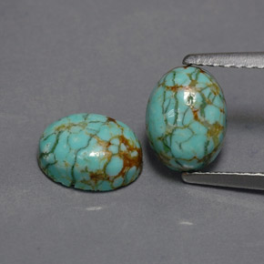 2.12 ct Green Turquoise Gemstone, Turquoise Gem in Oval Cabochon Shape for Sale.