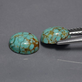 Turquoise Gemstone in 8 x 6 mm (calibrated) Size for Sale, Turquoise Stone in Blue Green Color
