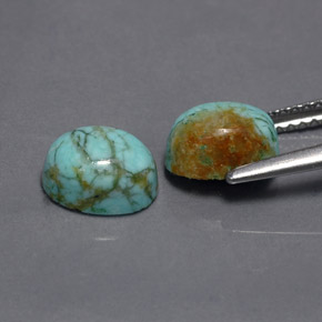Turquoise Gemstone in 8 x 6.3 mm Size for Sale, Turquoise Stone in Blue Green Color