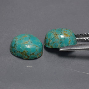 Turquoise Gemstone in 8 x 6 mm (calibrated) Size for Sale, Turquoise Stone in Blue Green Color