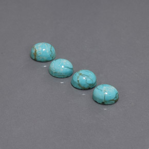 5.16 ct Green Turquoise Gemstone, Turquoise Gem in Oval Cabochon Shape for Sale.
