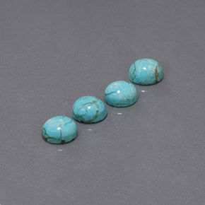 5.16 ct Green Turquoise Stone, Natural Turquoise in Oval Cabochon Shape for Sale