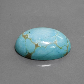 8.26 ct Green Turquoise Stone, Natural Turquoise in Oval Cabochon Shape for Sale