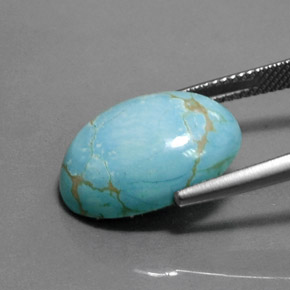Turquoise Gemstone in 18 x 13 mm (calibrated) Size for Sale, Turquoise Stone in Blue Green Color