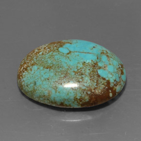 12.94 ct Green Turquoise Stone, Natural Turquoise in Oval Cabochon Shape for Sale