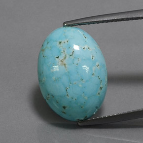 8.31 ct Blue Turquoise Gemstone, Turquoise Gem in Oval Cabochon Shape for Sale.
