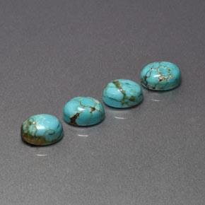 5.32 ct Green Turquoise Stone, Natural Turquoise in Oval Cabochon Shape for Sale