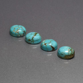 Turquoise Gemstone in 8 x 6 mm (calibrated) Size for Sale, Turquoise Stone in Blue Green Color