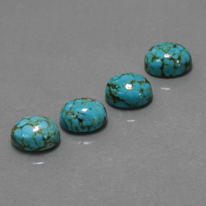 5.30 ct Blue Turquoise Stone, Natural Turquoise in Oval Cabochon Shape for Sale