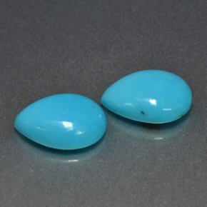 3.03 ct Blue Turquoise Stone, Natural Turquoise in Pear Cabochon Shape for Sale