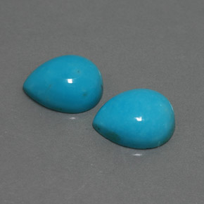 3.88 ct Blue Turquoise Stone, Natural Turquoise in Pear Cabochon Shape for Sale