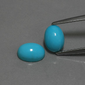 1.38 ct Blue Turquoise Gemstone, Turquoise Gem in Oval Cabochon Shape for Sale.