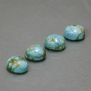 5.36 ct Blue Turquoise Gemstone, Turquoise Gem in Oval Cabochon Shape for Sale.