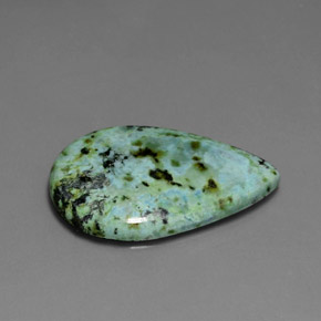 8.44 ct Green Turquoise Stone, Natural Turquoise in Pear Cabochon Shape for Sale