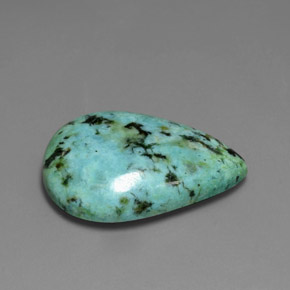 13.34 ct Green Turquoise Stone, Natural Turquoise in Pear Cabochon Shape for Sale