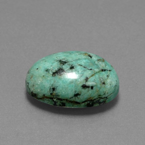6.86 ct Green Turquoise Stone, Natural Turquoise in Oval Cabochon Shape for Sale