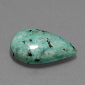 5.71 ct Green Turquoise Stone, Natural Turquoise in Pear Cabochon Shape for Sale