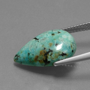 Turquoise Gemstone in 17.2 x 11.6 mm Size for Sale, Turquoise Stone in Blue Green Color