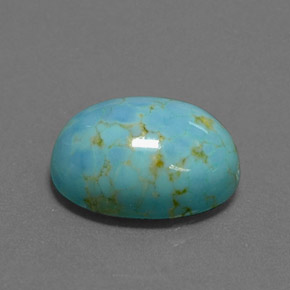 7.84 ct Blue Turquoise Stone, Natural Turquoise in Oval Cabochon Shape for Sale