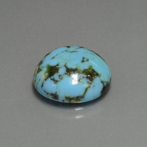 6.03 ct Blue Turquoise Stone, Natural Turquoise in Round Cabochon Shape for Sale