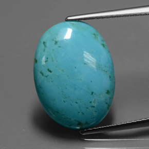 5.65 ct Blue Turquoise Gemstone, Turquoise Gem in Oval Cabochon Shape for Sale.