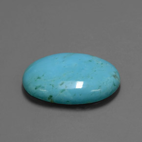 5.65 ct Blue Turquoise Stone, Natural Turquoise in Oval Cabochon Shape for Sale
